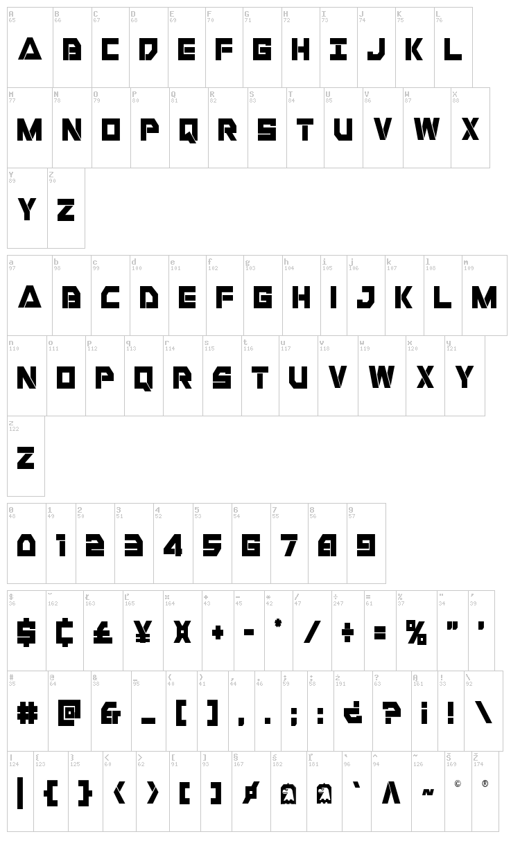 Liberty Island font map
