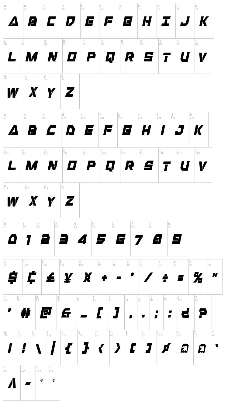 Liberty Island font map