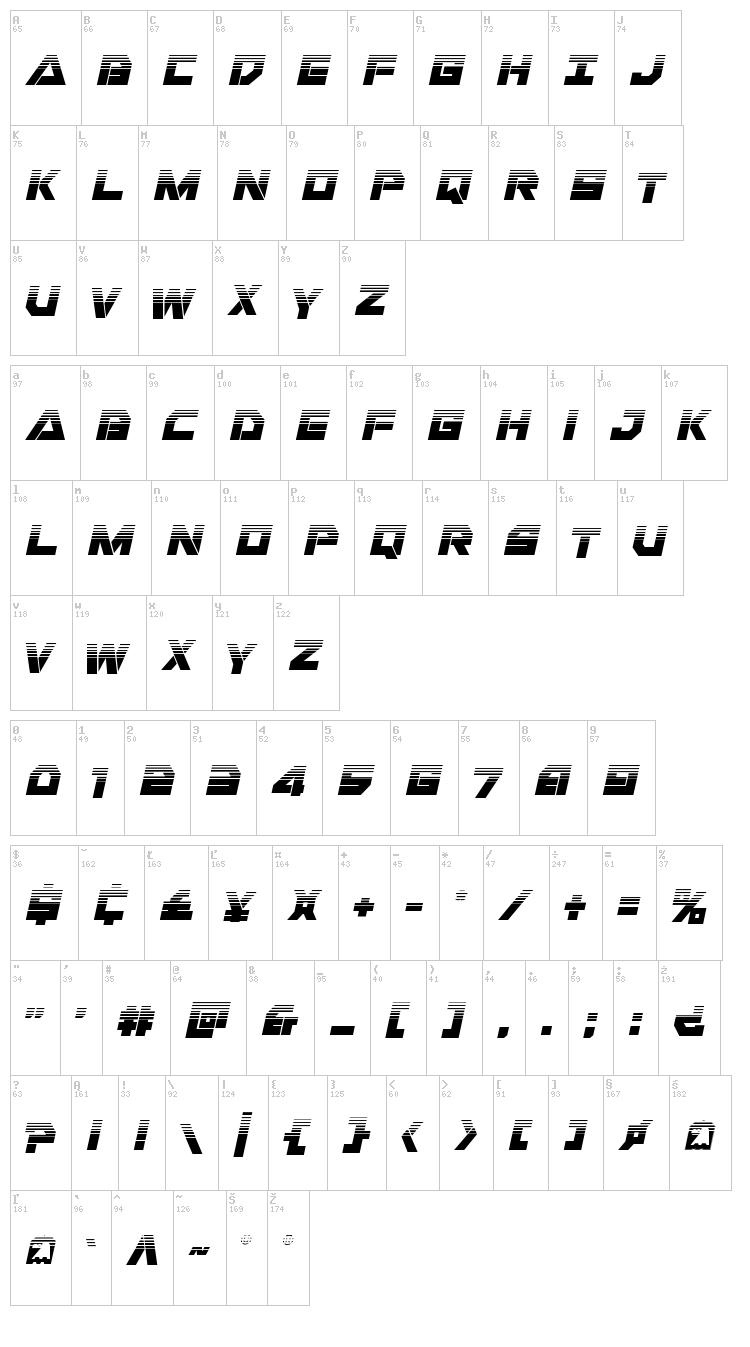 Liberty Island font map