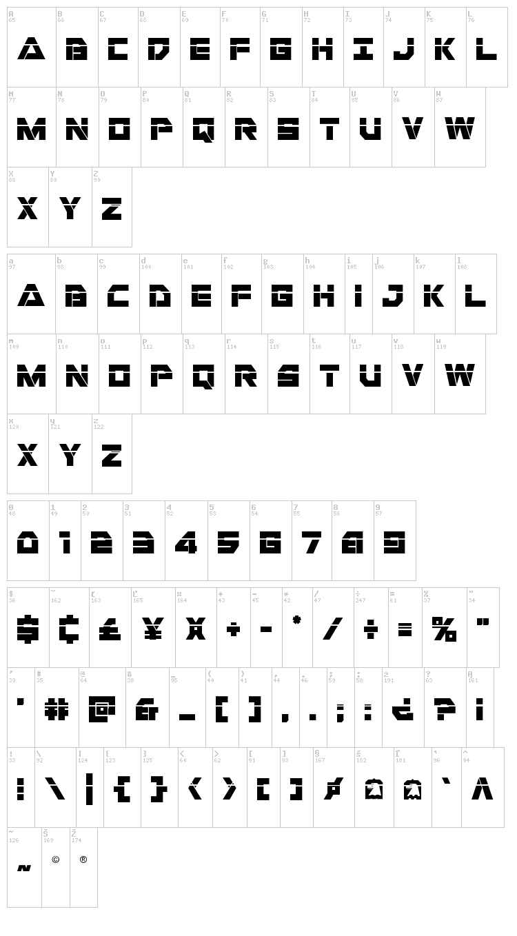 Liberty Island font map