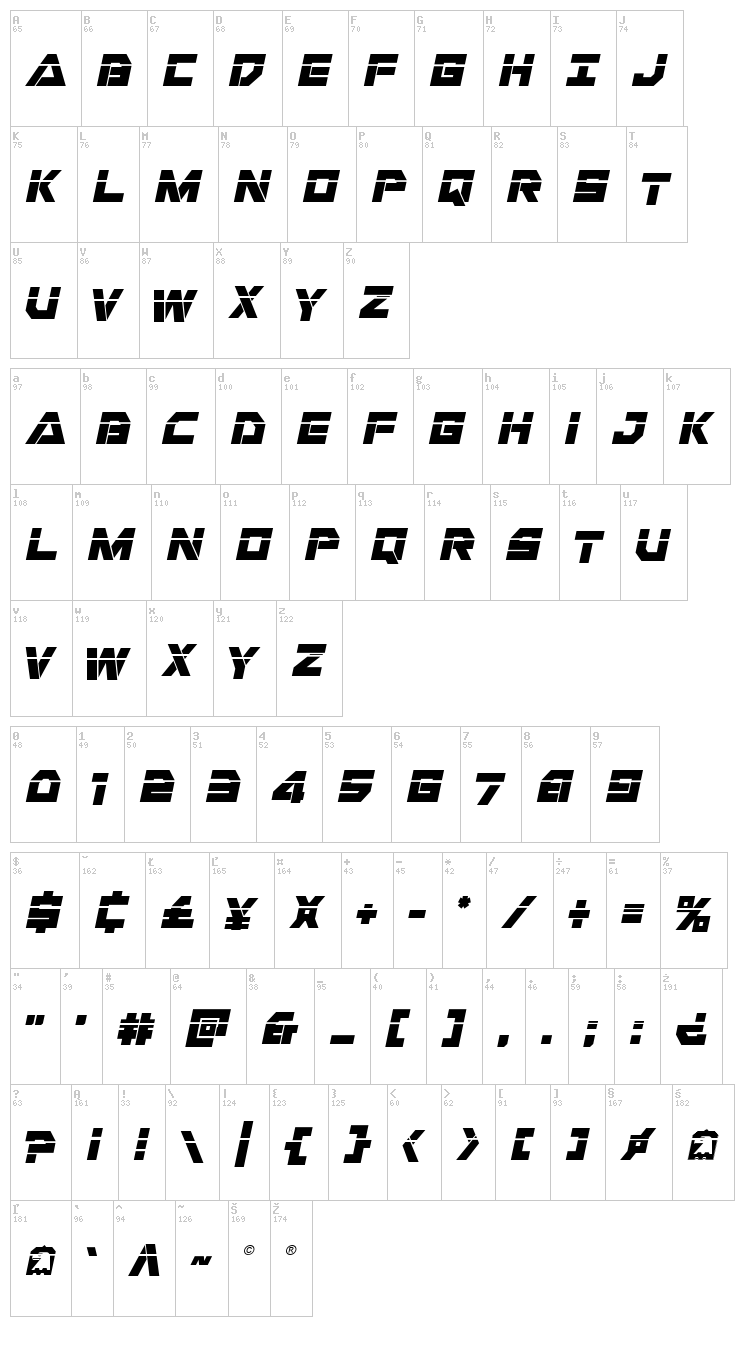 Liberty Island font map