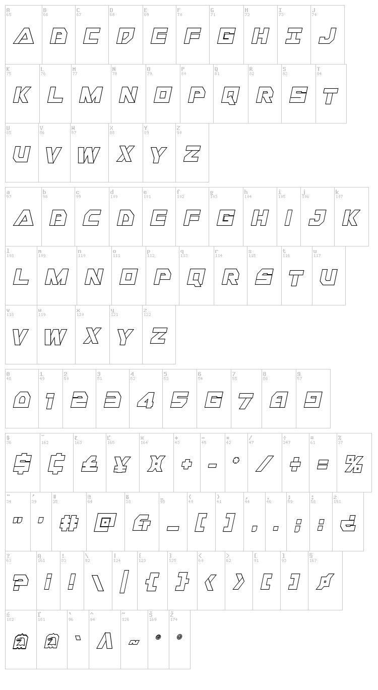 Liberty Island font map
