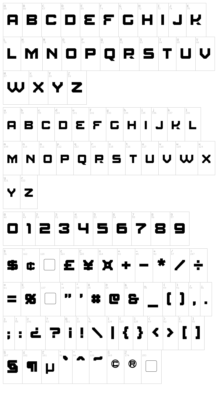 Amuro font map