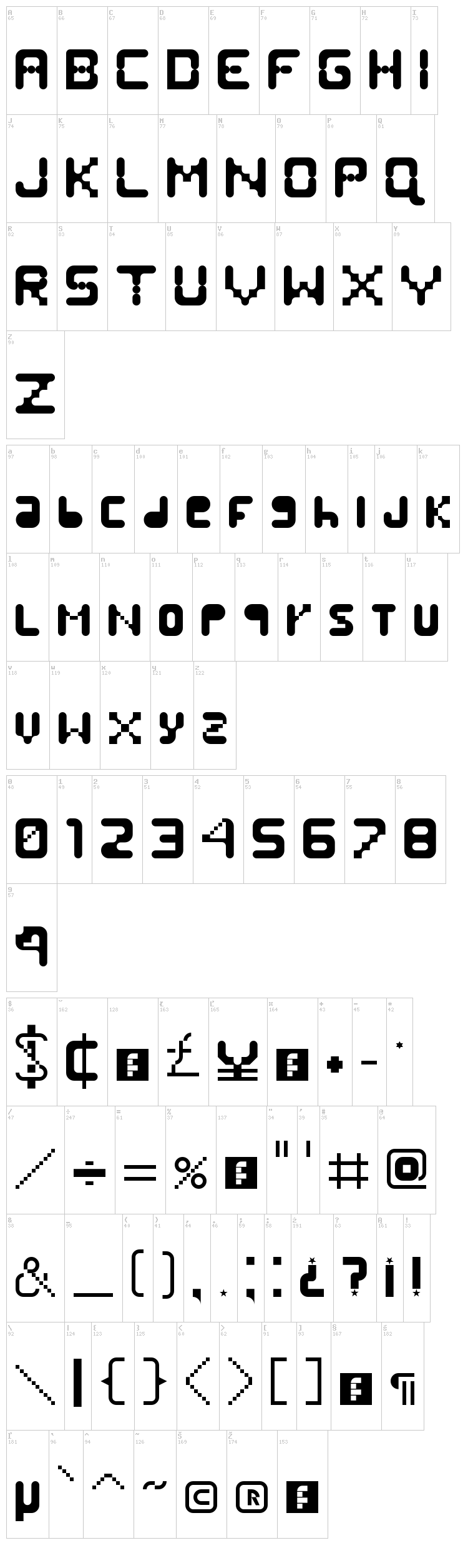 Banjjak font map