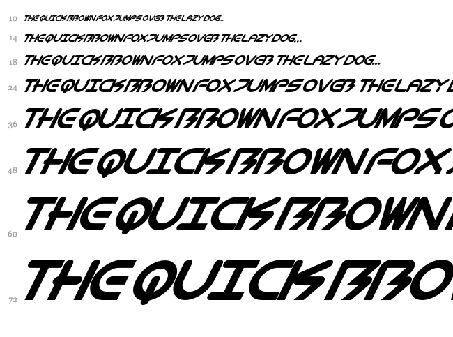 BioMetric font waterfall