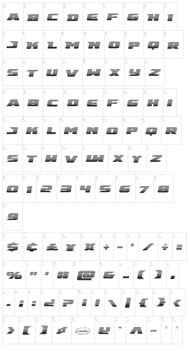 Emissary font map