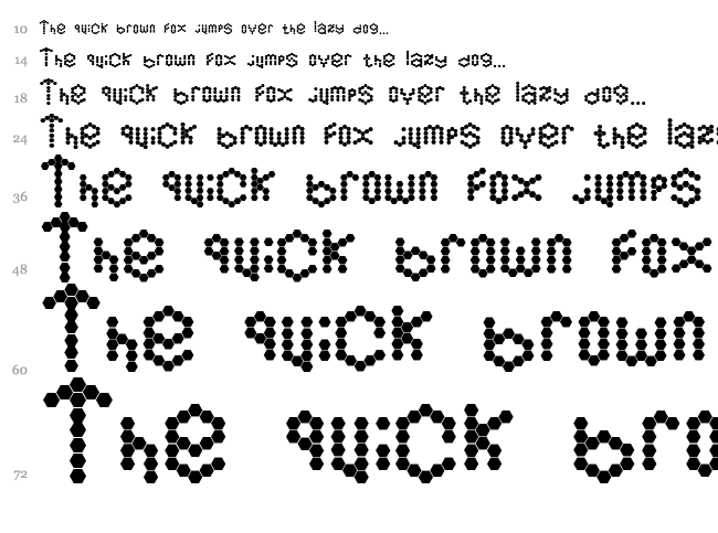 Hexamatter font waterfall