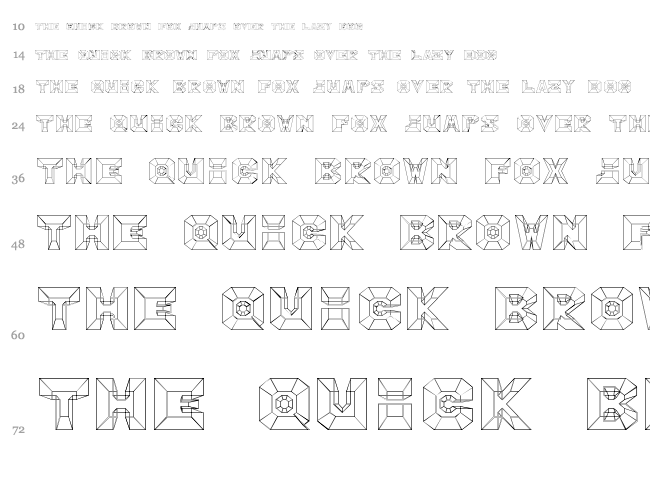 Hypertext 4D font waterfall