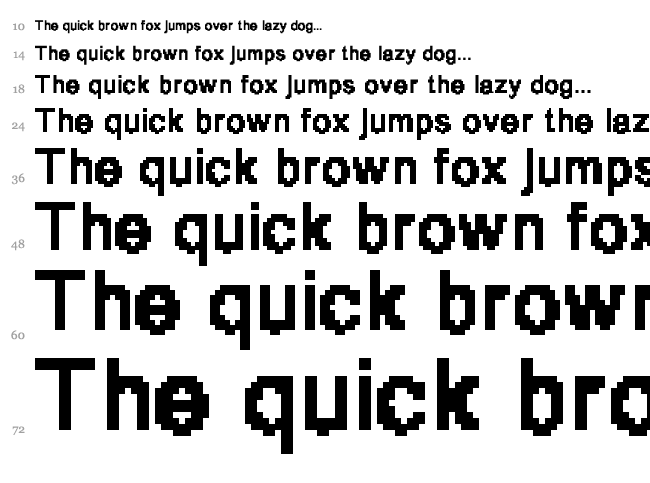 Pixel Grunge font waterfall