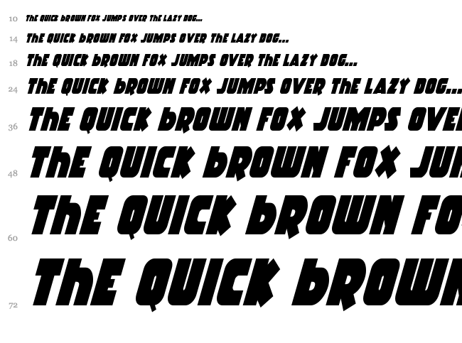 Racket Squad font waterfall