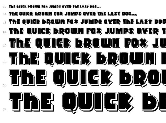 Racket Squad font waterfall