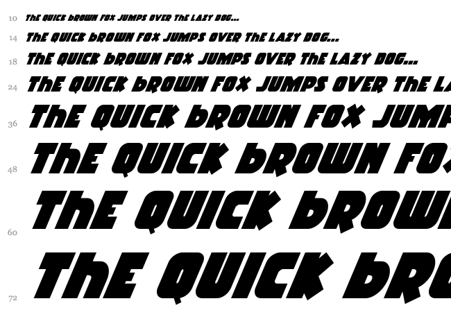 Racket Squad font waterfall