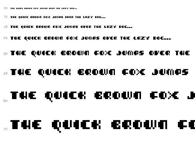 Blimpixels font waterfall