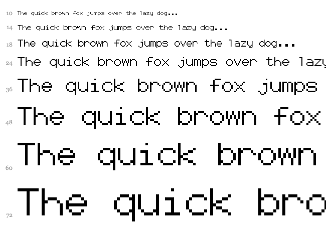 Coder's Crux 2 font waterfall