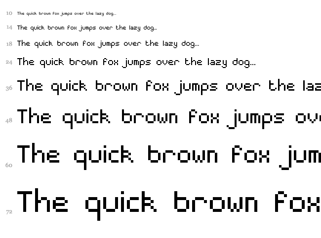 PixelMaster font waterfall