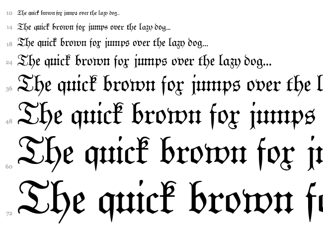 Kabinett Fraktur font waterfall