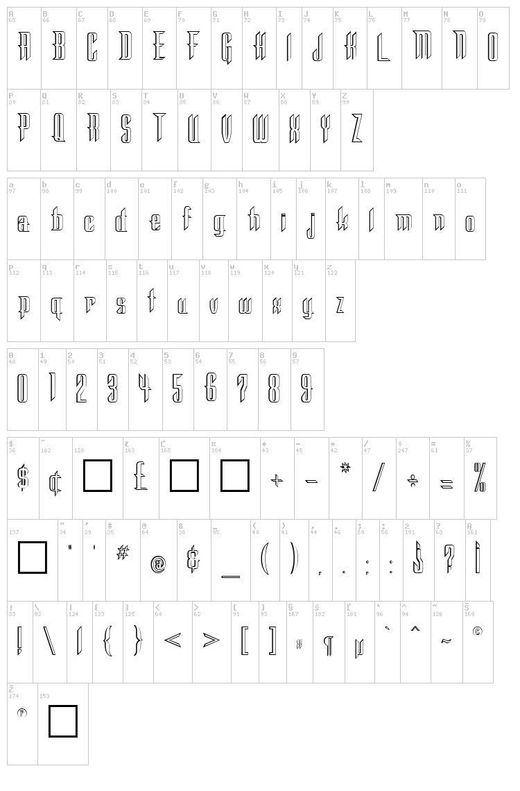 Stone font map