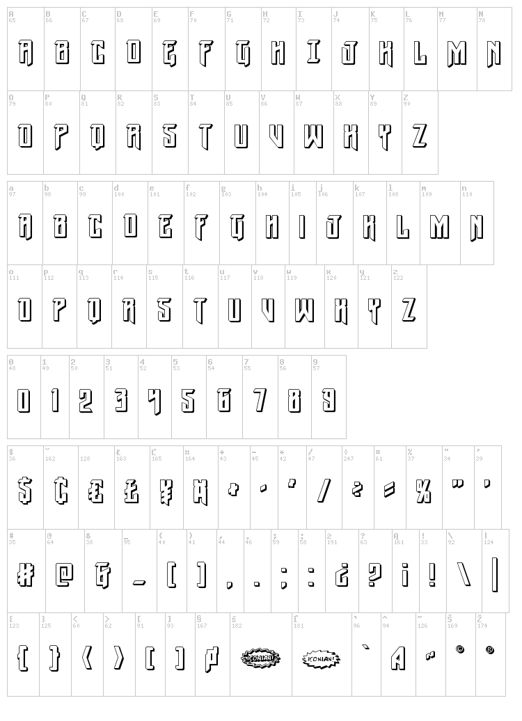Winter Solstice font map