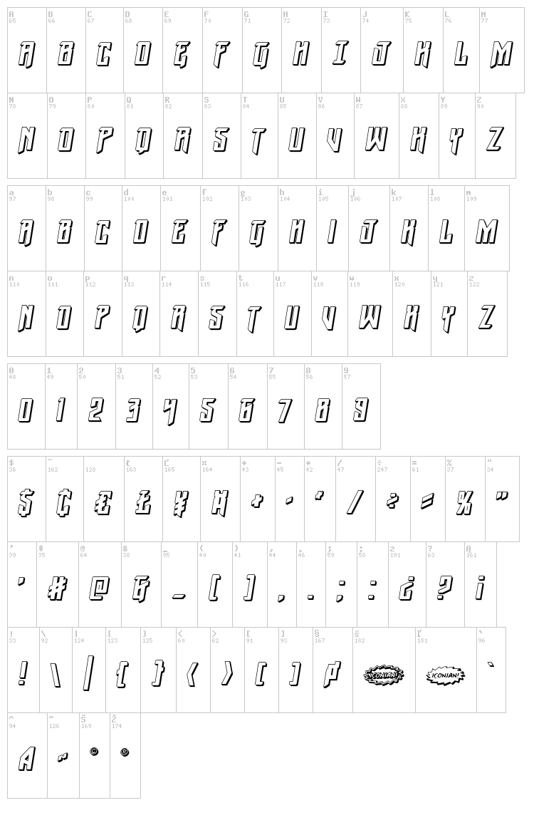 Winter Solstice font map