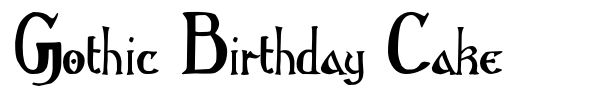 Gothic Birthday Cake font preview