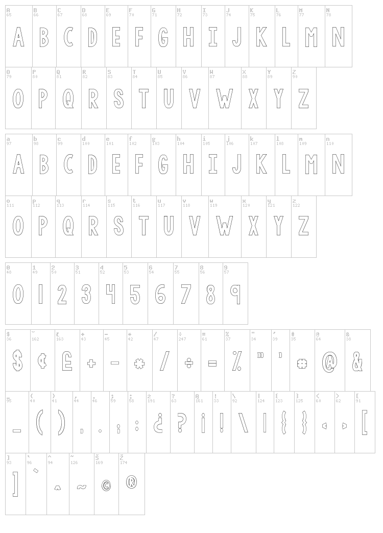 KG Let Her Go font map