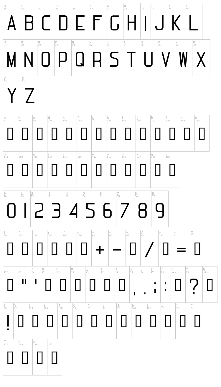 Michelucci font map