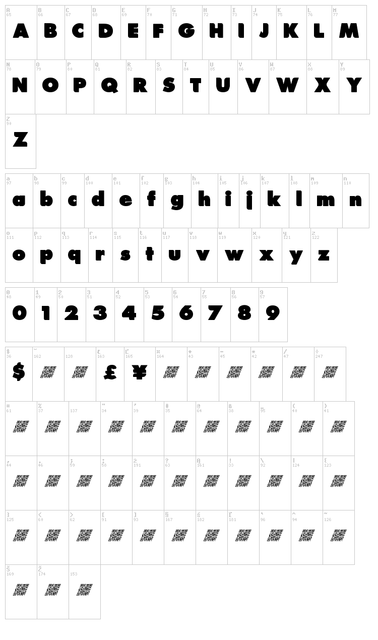Train Station font map