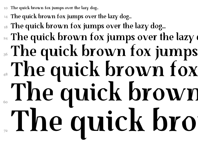 Senza Bella font waterfall