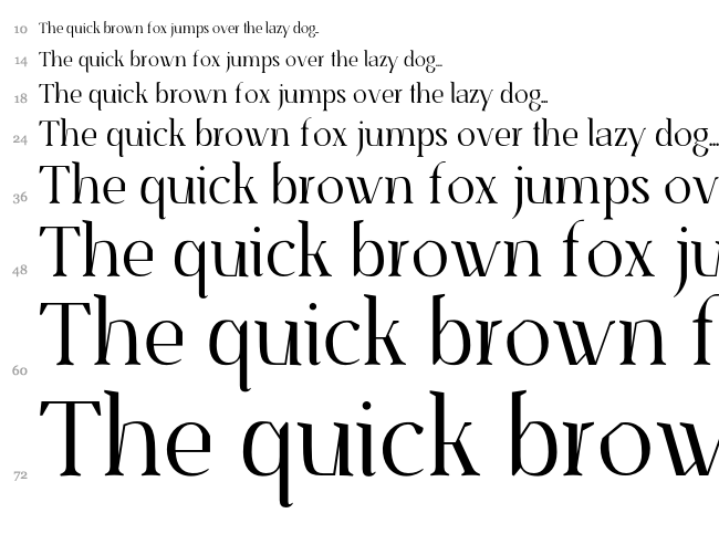 Senza Bella font waterfall