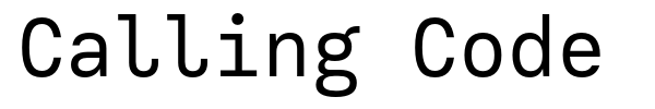 Calling Code font preview