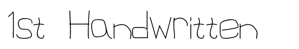 1st Handwritten font preview