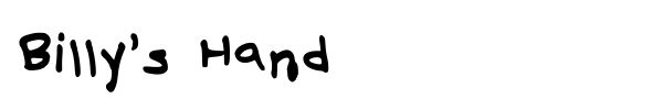 Billy's Hand font preview