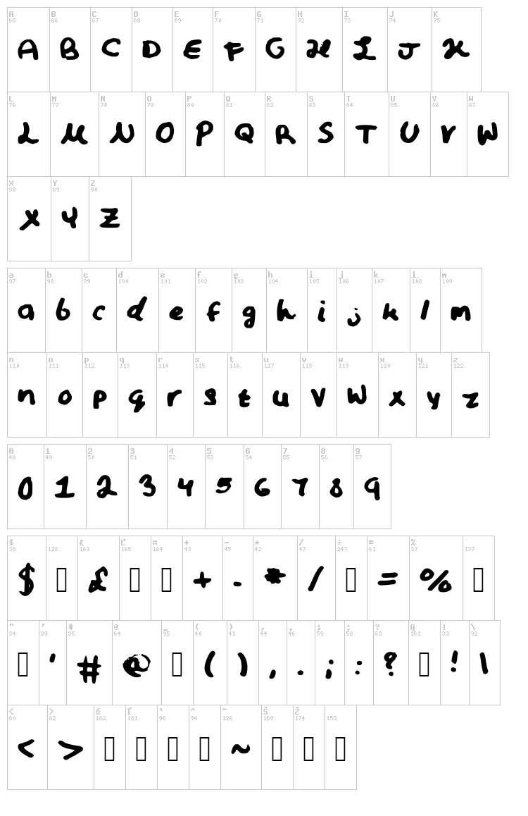 Crystal font map