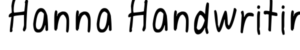 Hanna Handwriting font preview