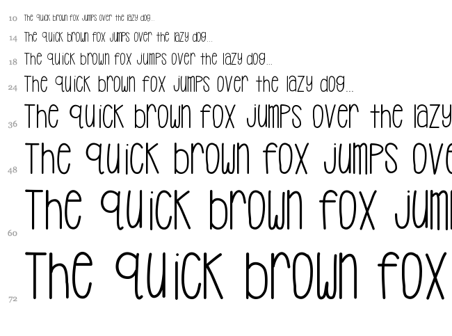 Hello Casual font waterfall