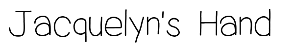 Jacquelyn's Hand font preview