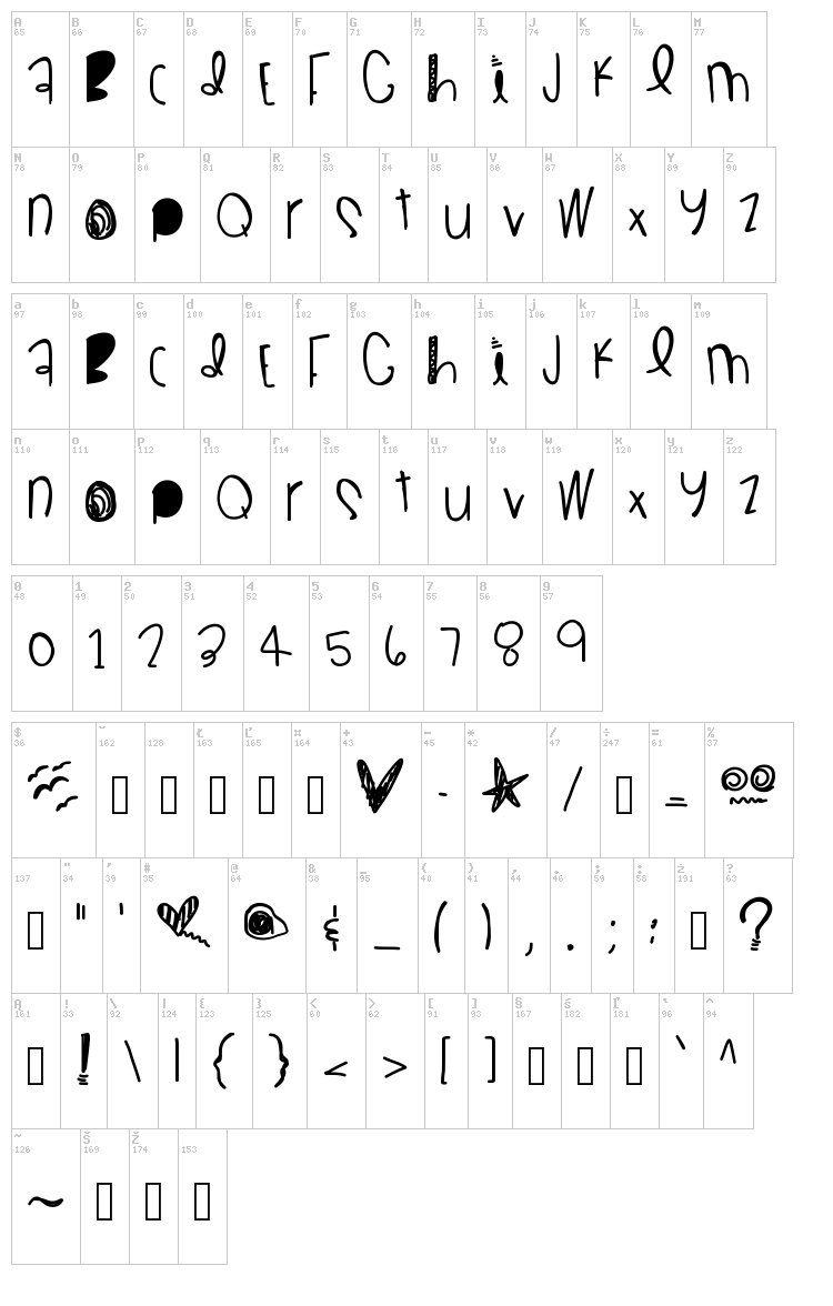 Lets Fly font map