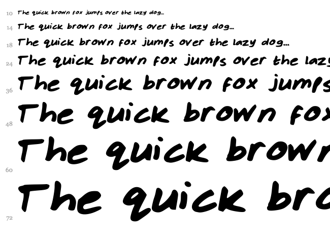 Rachelhand font waterfall