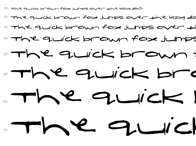 Shelby Short and Fat font waterfall
