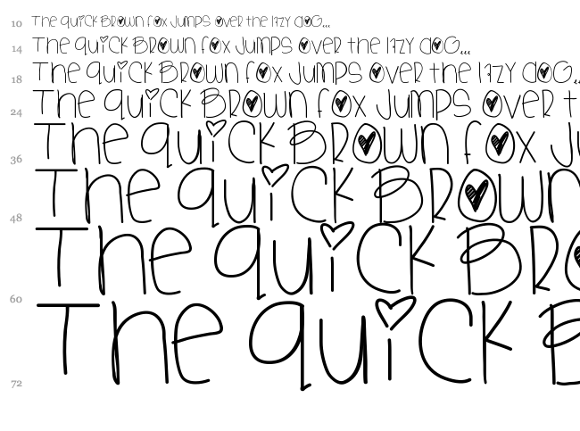 Sweet Babe font waterfall