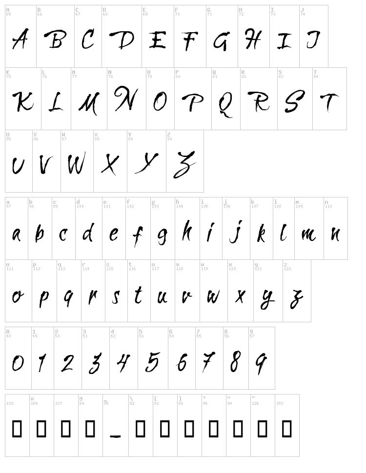 CF La Sorciere Noire font map