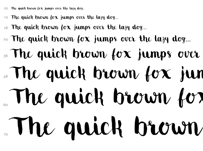 Movus BrushPen font waterfall