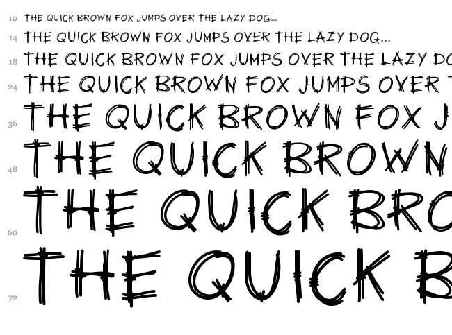 PW Survival font waterfall