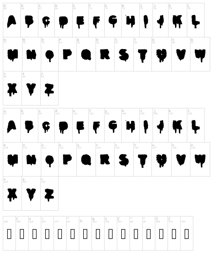 Real Graffiti font map