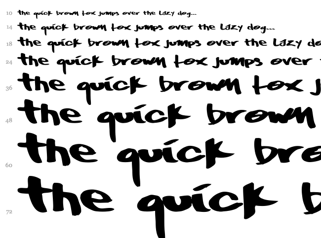 Wrktag font waterfall
