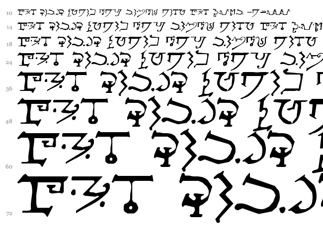 Alphabet of the Magi font waterfall