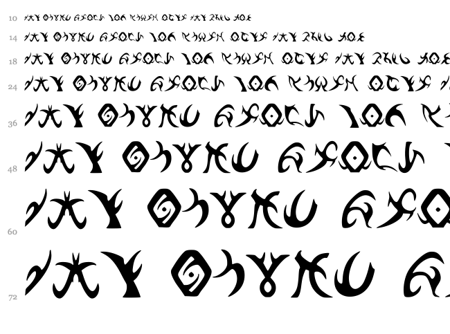 Drenn s Runes font waterfall