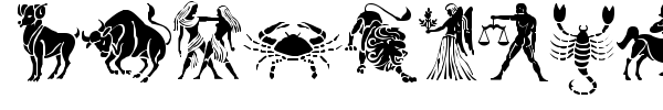 SL Zodiac Stencils font preview