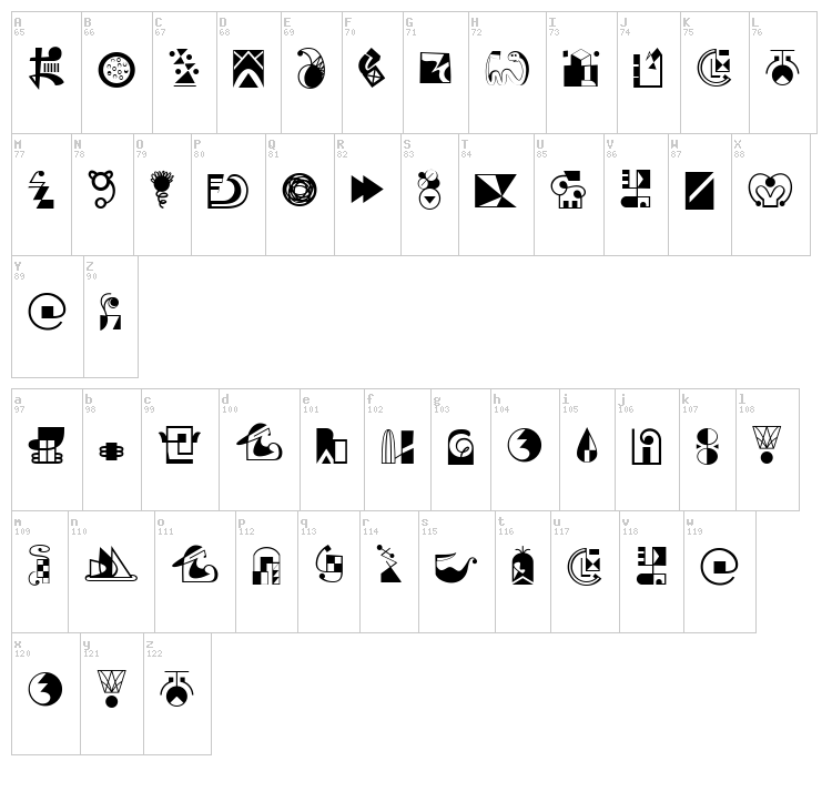 Larasukma font map