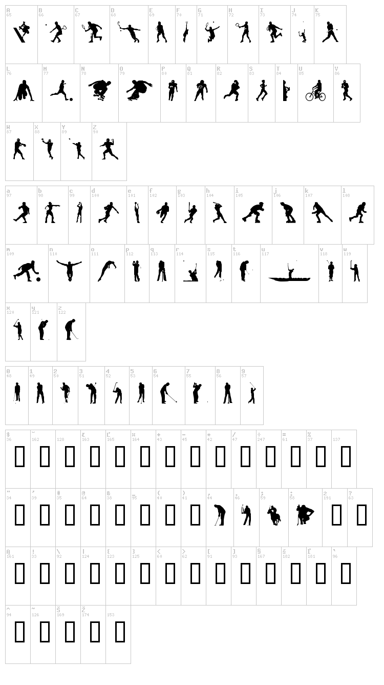 4yeo Sport font map